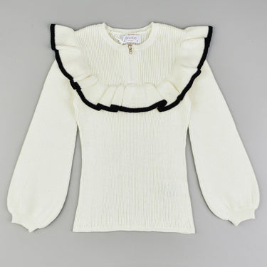 Hadas Ruffle Zipper Sweater - Kidichic